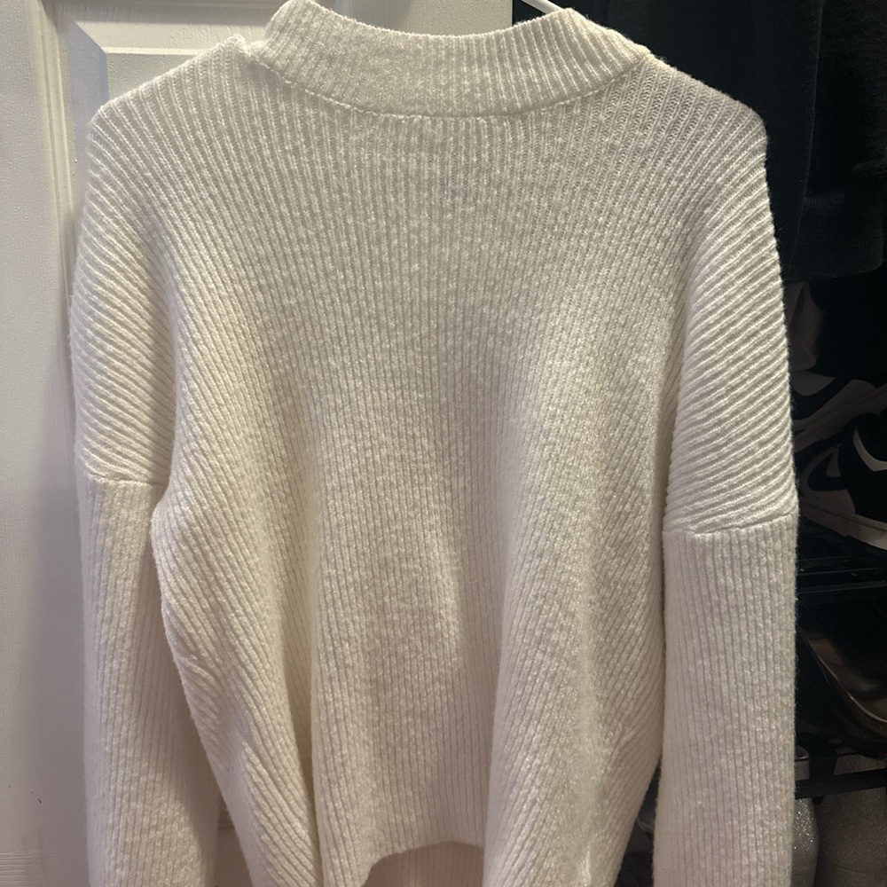Forever 21 White Cowl Neck Sweater